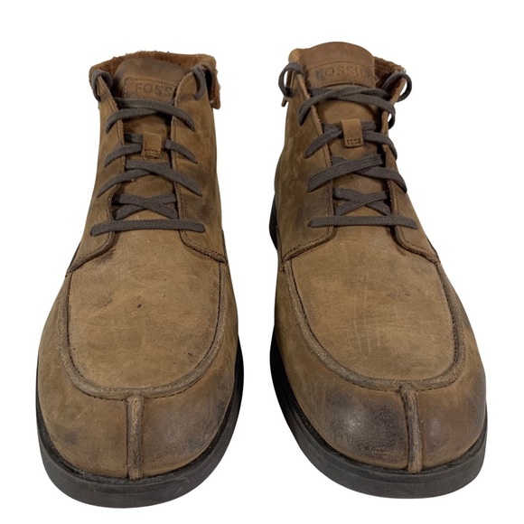 Fossil Men’s Brown Leather Lace Up Casual Chukka Ankle Boots Shoes Size 12 main image 10